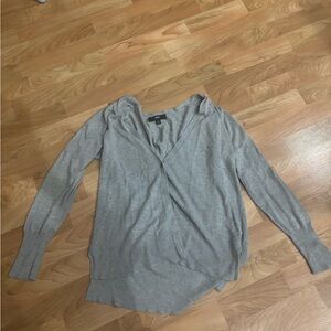 Gray Open Front Cardigan
